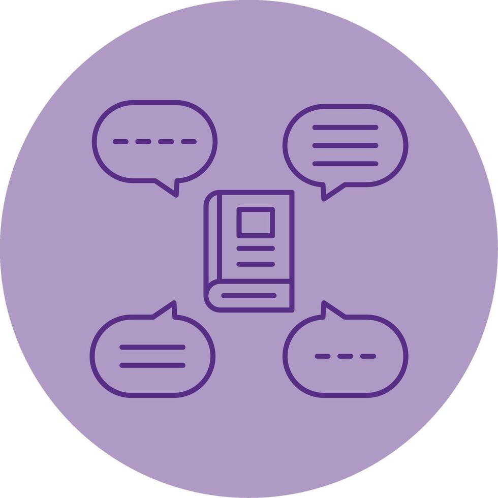 Discussion Group Line Dual Tone Circle Icon vector