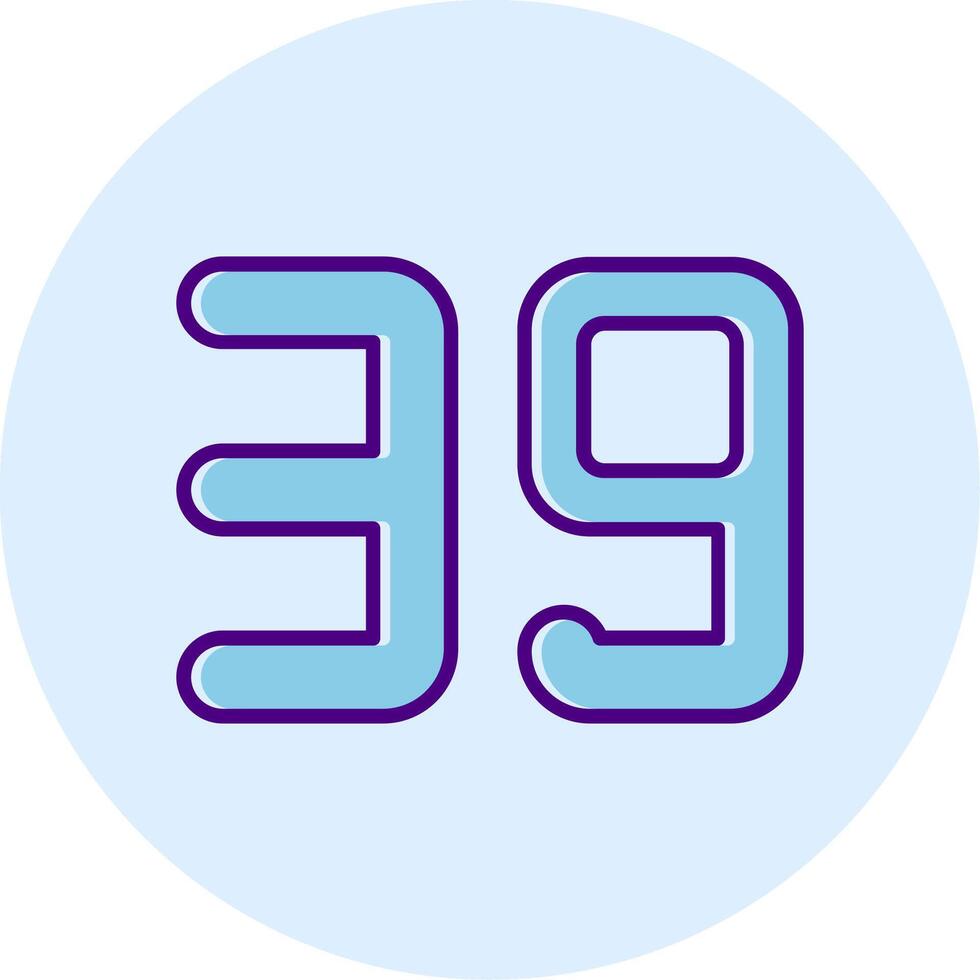 Thirty nine Line Dual Tone Circle Icon vector