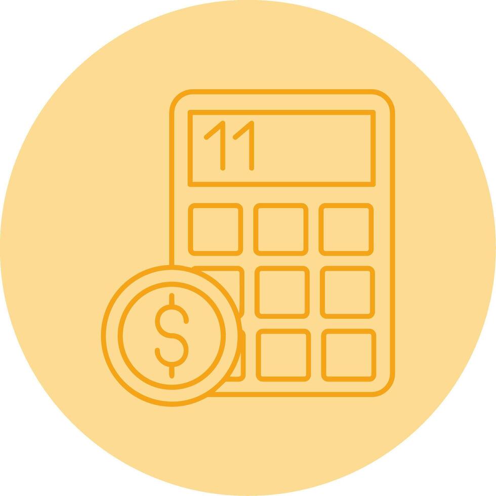 Calculation Line Dual Tone Circle Icon vector