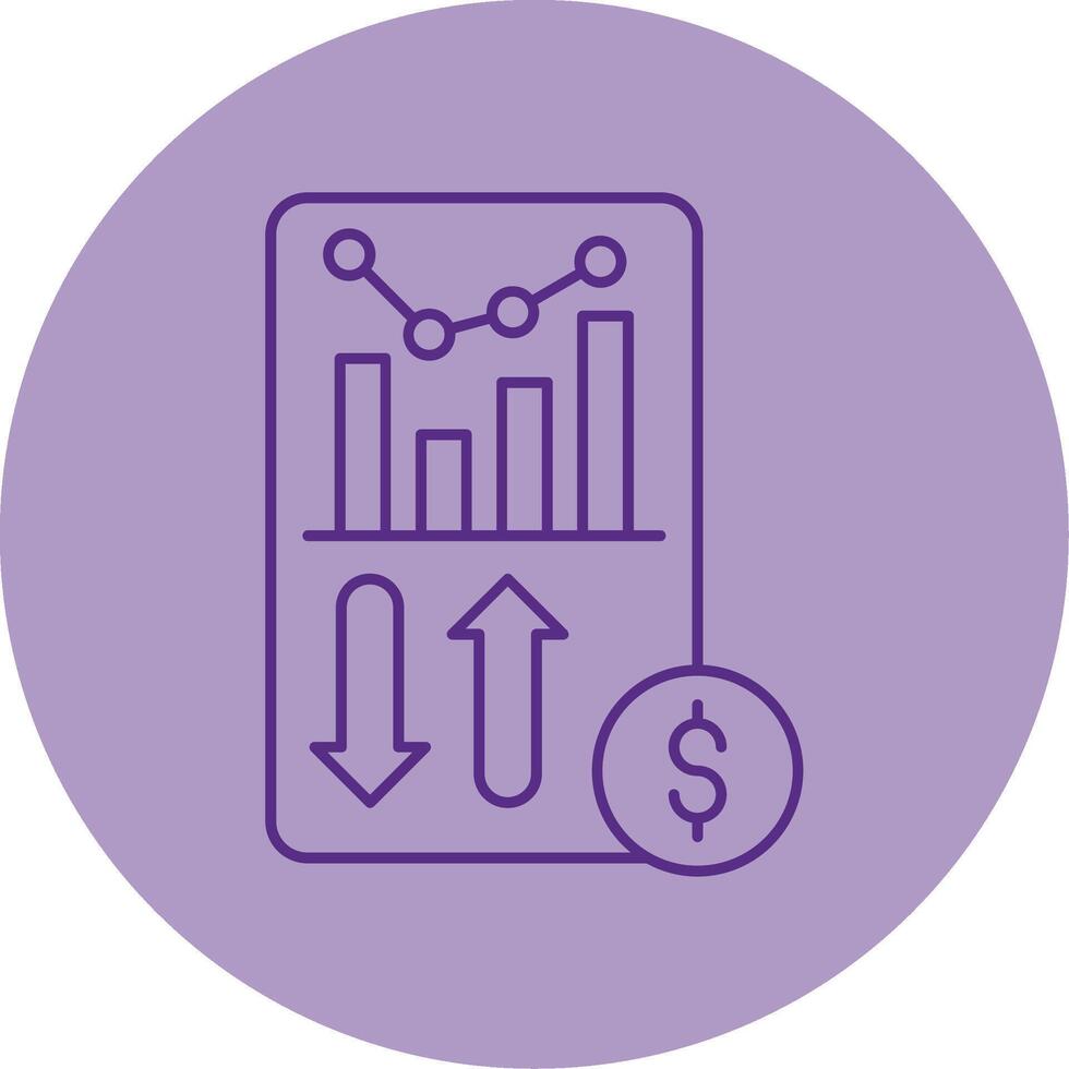Sales Report Line Dual Tone Circle Icon vector