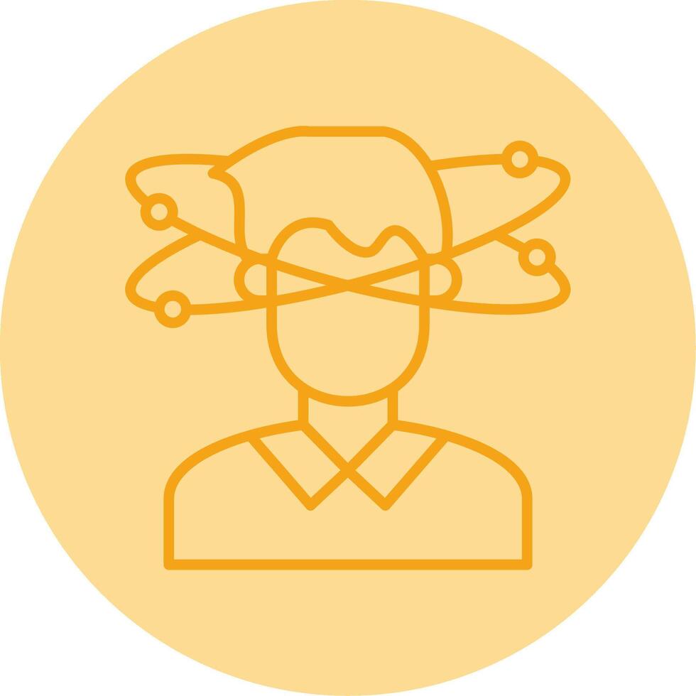 Dizziness Line Dual Tone Circle Icon vector