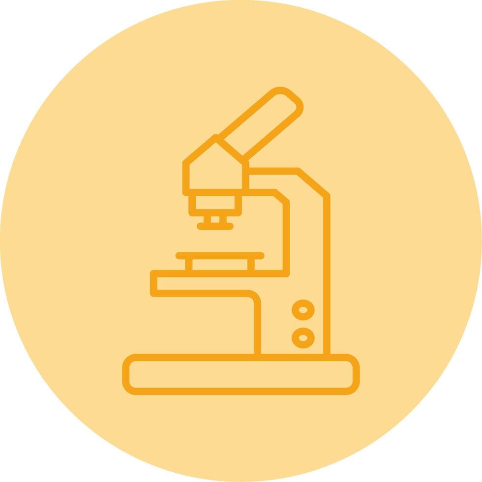 Microscope Line Dual Tone Circle Icon vector