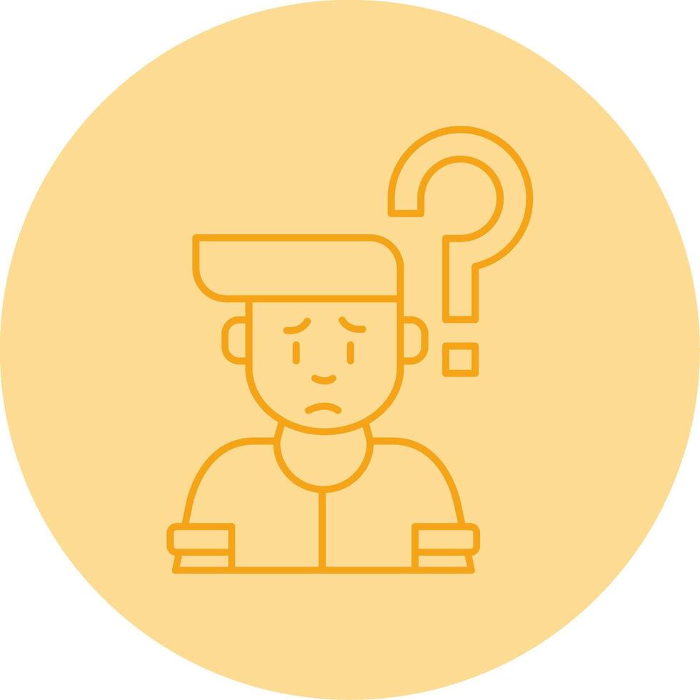 Confusion Line Dual Tone Circle Icon vector