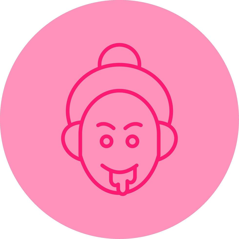 Drooling Line Dual Tone Circle Icon vector