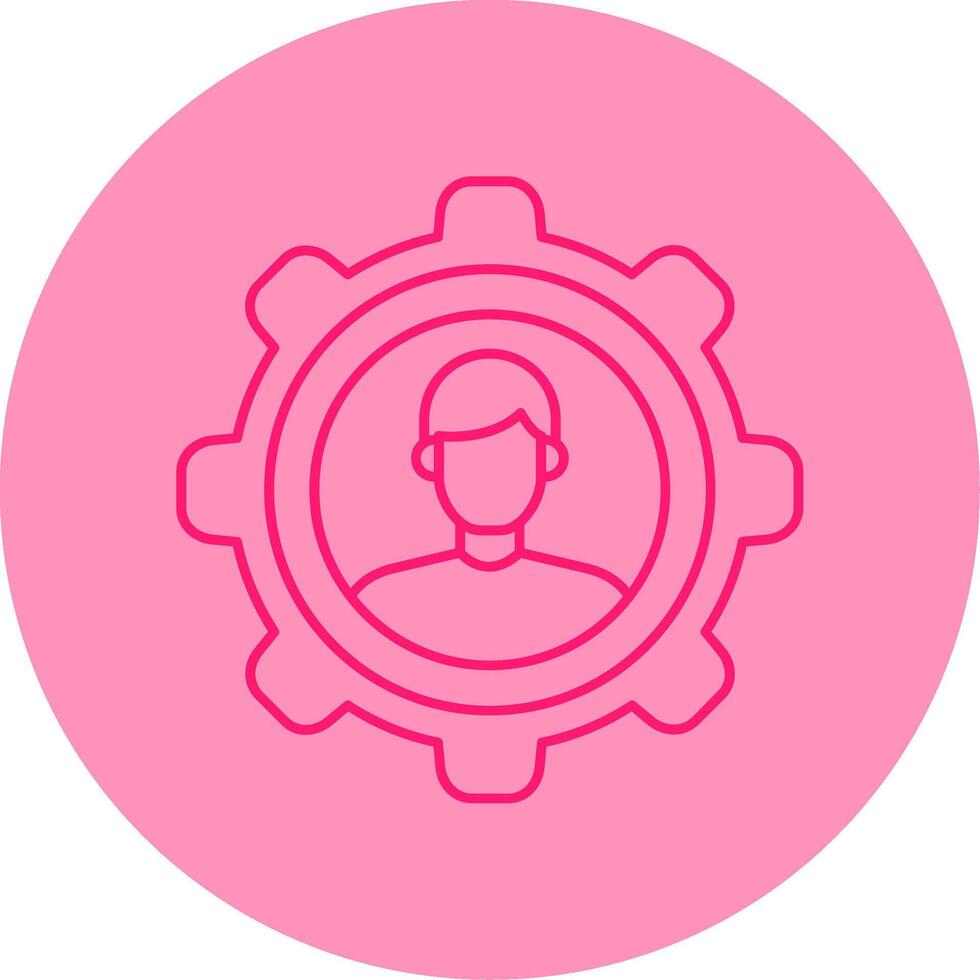 Customer Relationship Line Dual Tone Circle Icon vector