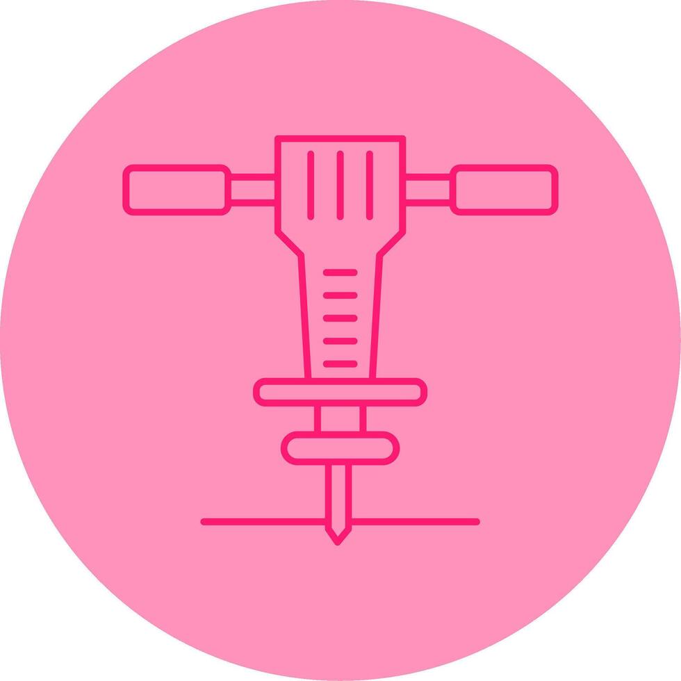 Jackhammer Line Dual Tone Circle Icon vector