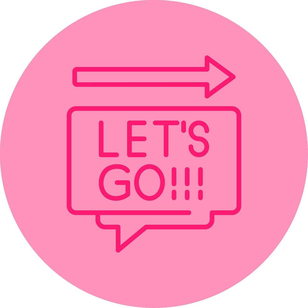 Lets Go Line Dual Tone Circle Icon vector