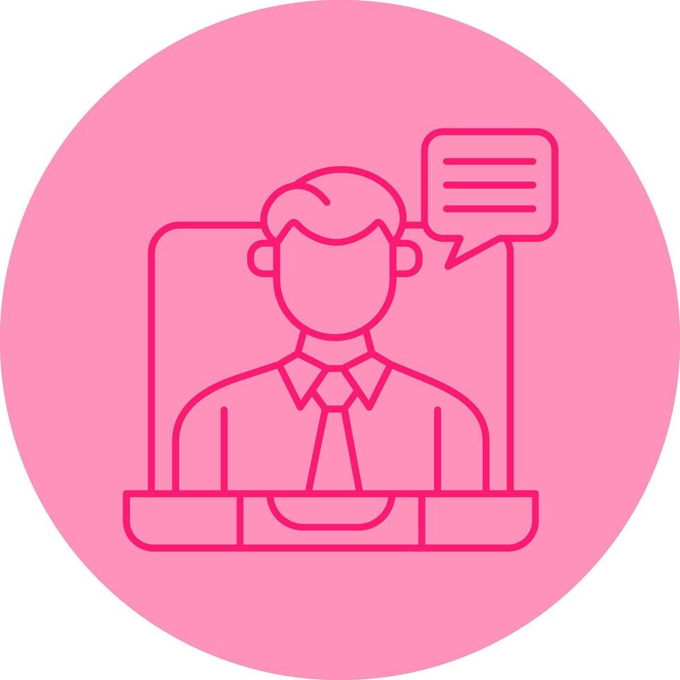 Virtual Meeting Line Dual Tone Circle Icon vector