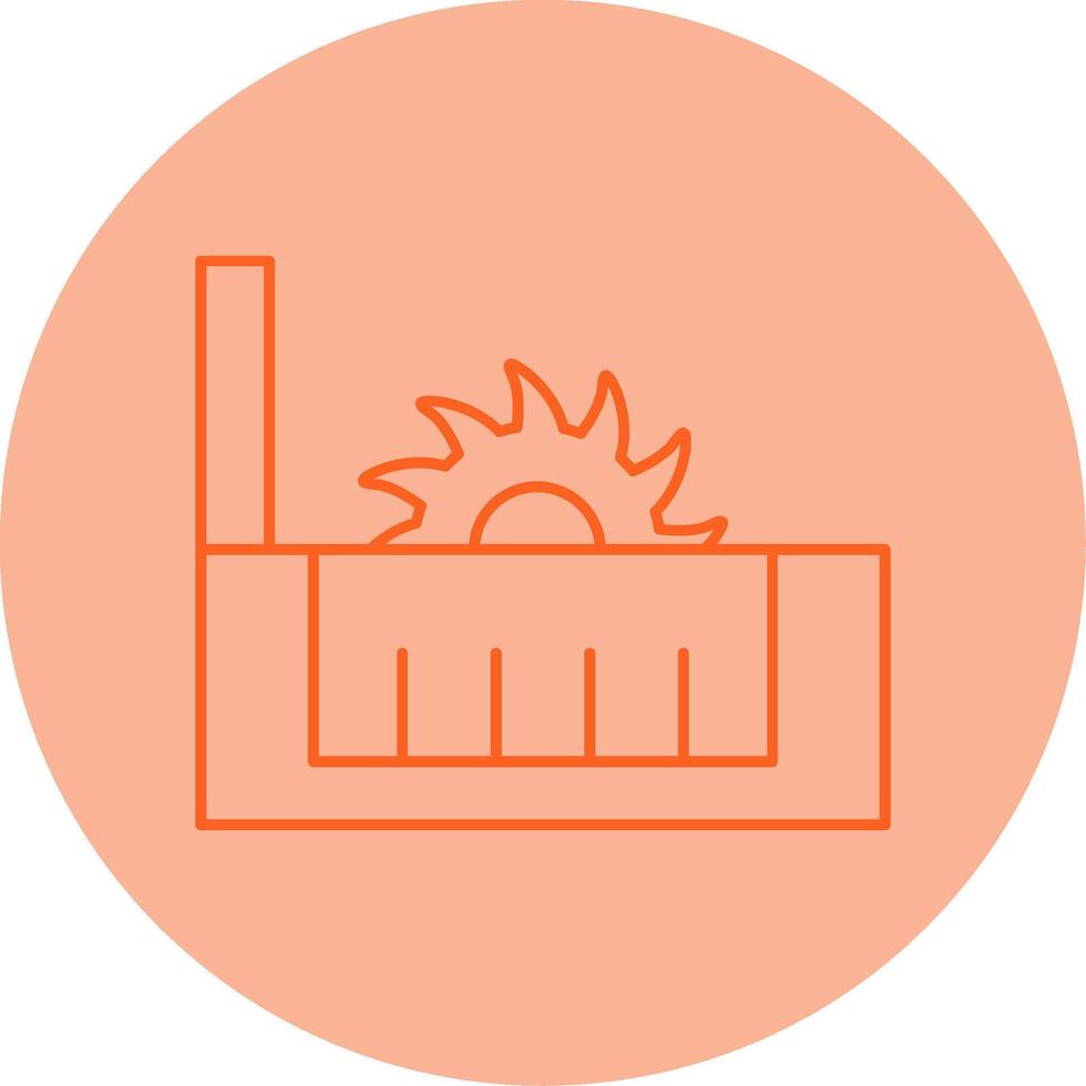 Table Saw Line Dual Tone Circle Icon vector
