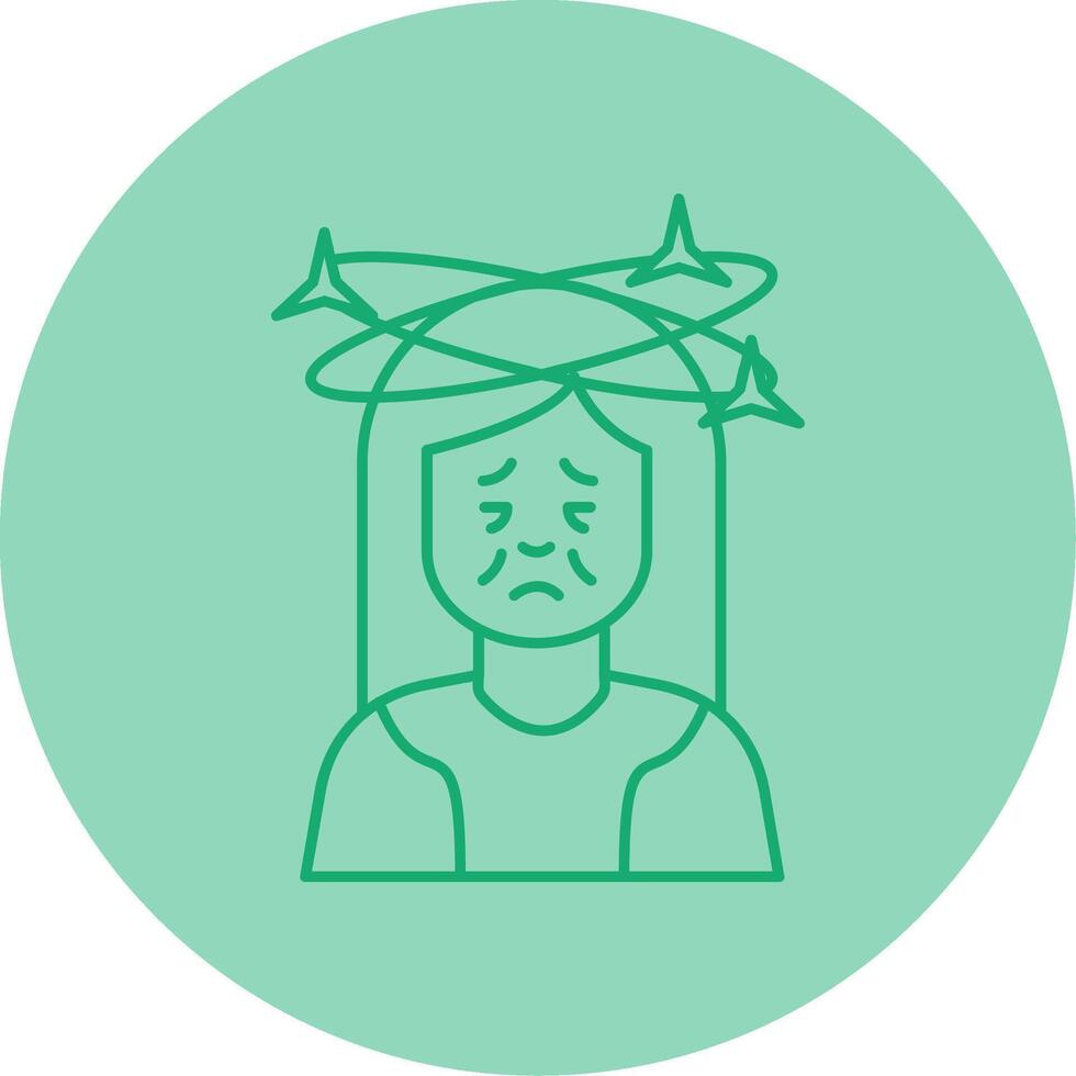 Dizziness Line Dual Tone Circle Icon vector