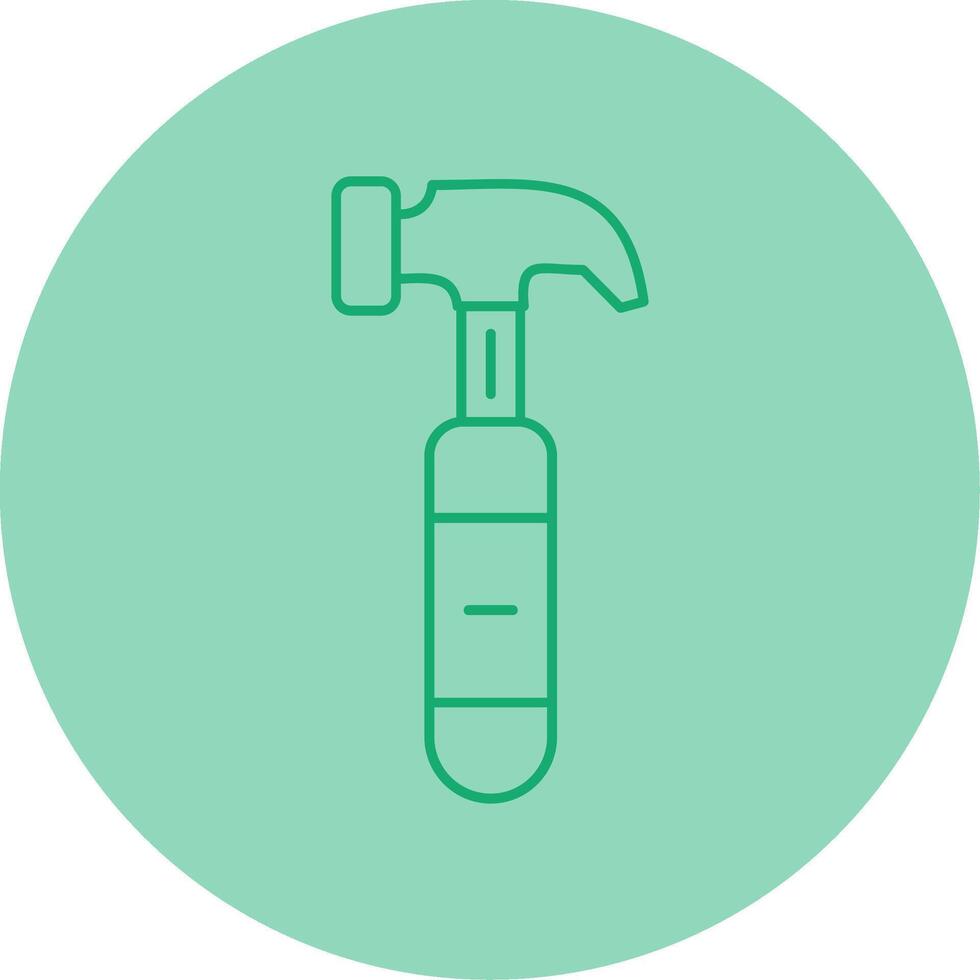 Hammer Line Dual Tone Circle Icon vector