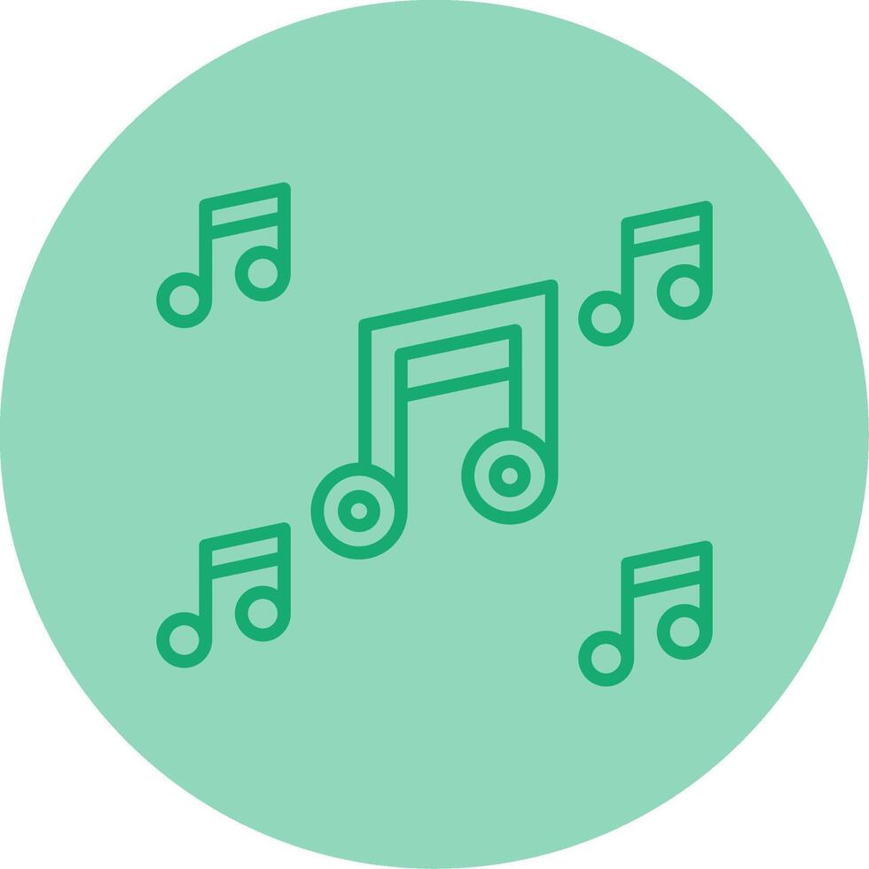 Music Line Dual Tone Circle Icon vector