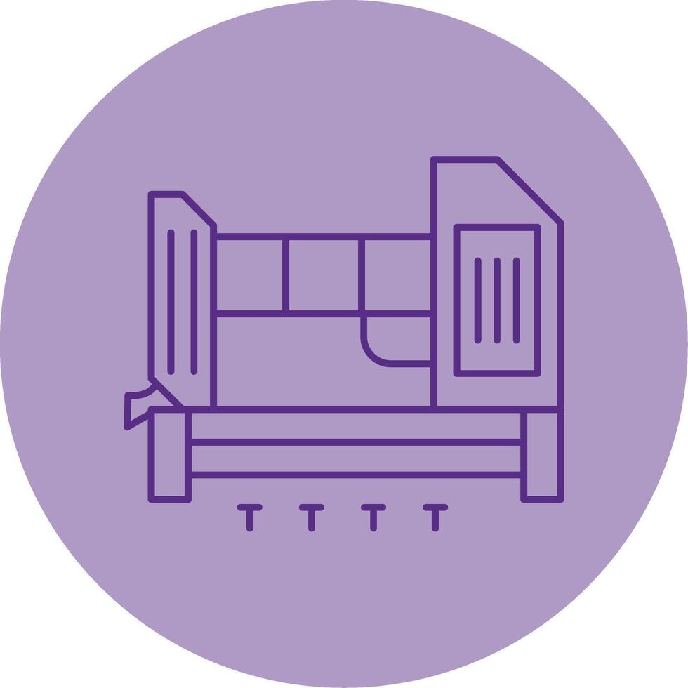 Nail Gun Line Dual Tone Circle Icon vector