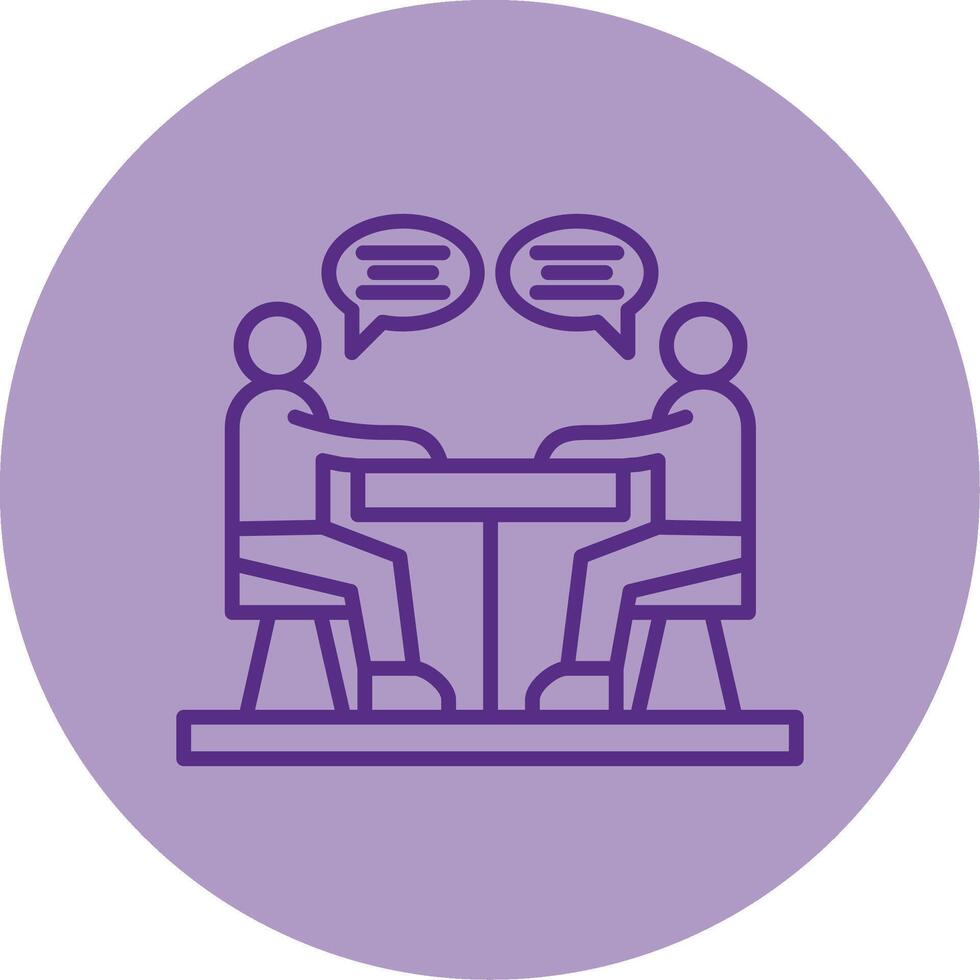 Discussion Line Dual Tone Circle Icon vector