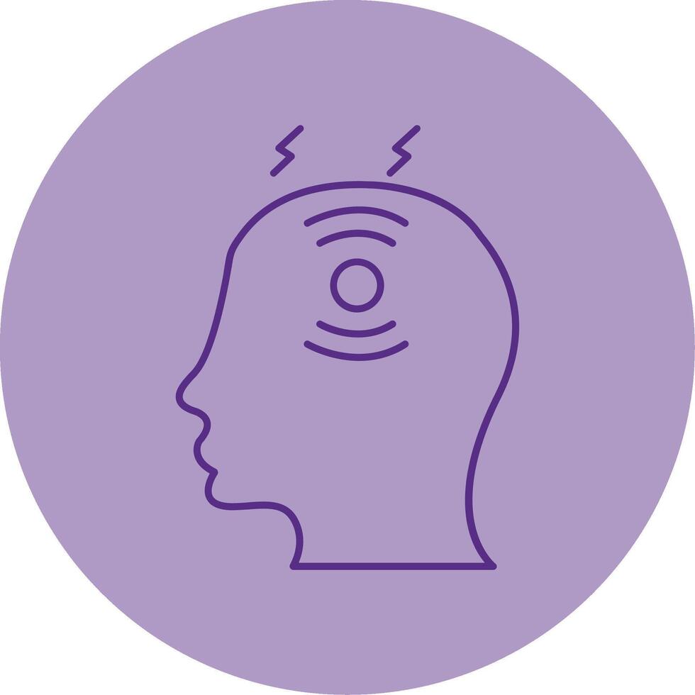 Headache Line Dual Tone Circle Icon vector