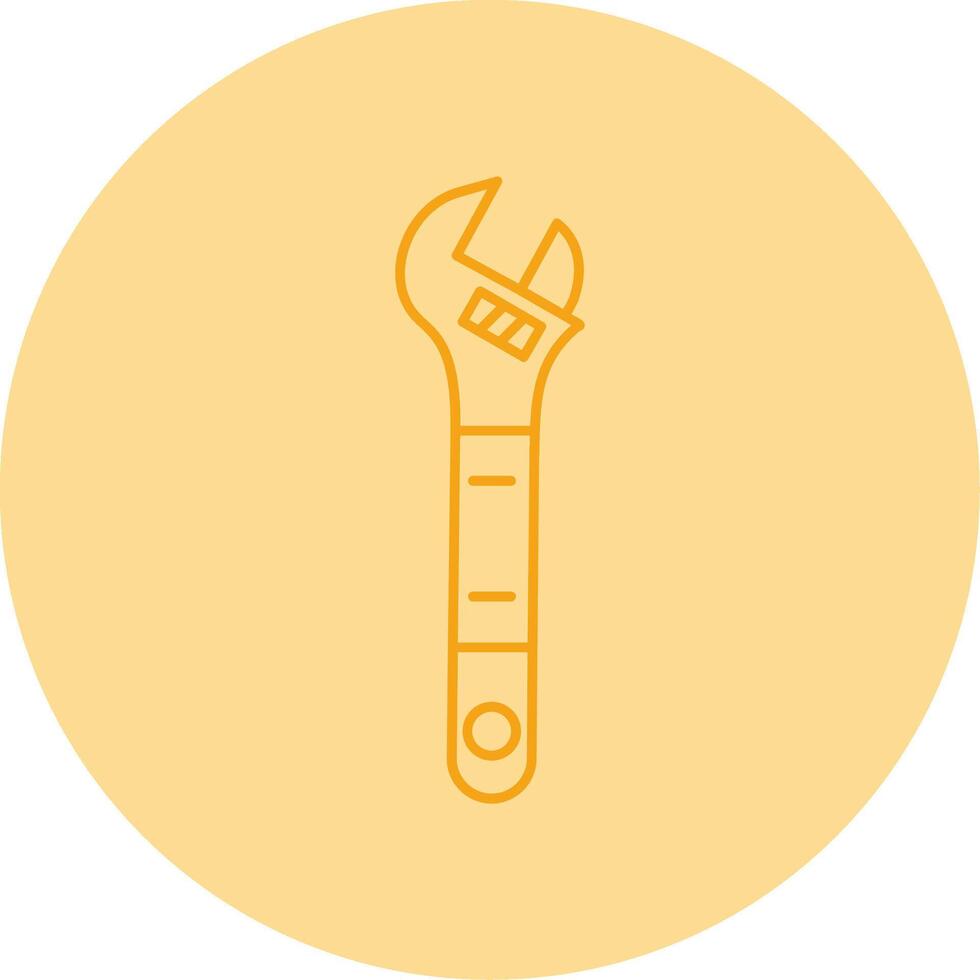 Adjustable Wrench Line Dual Tone Circle Icon vector