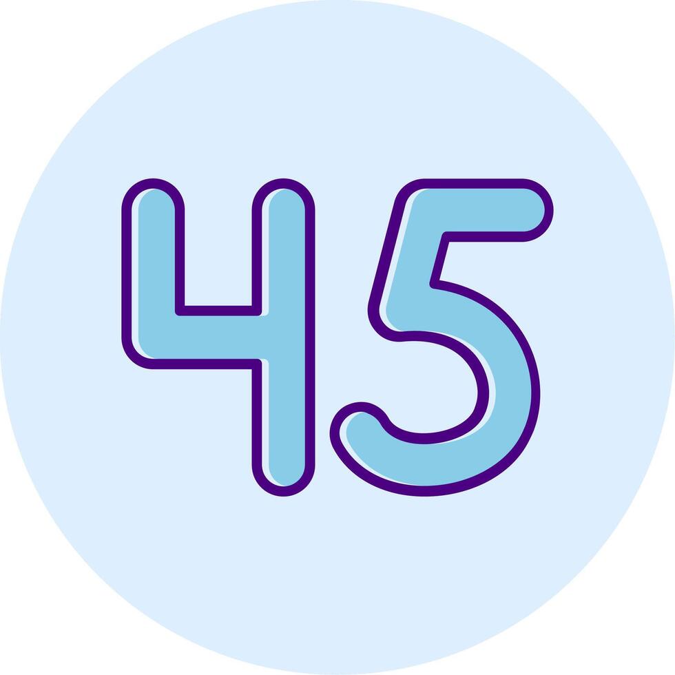 Forty five Line Dual Tone Circle Icon vector