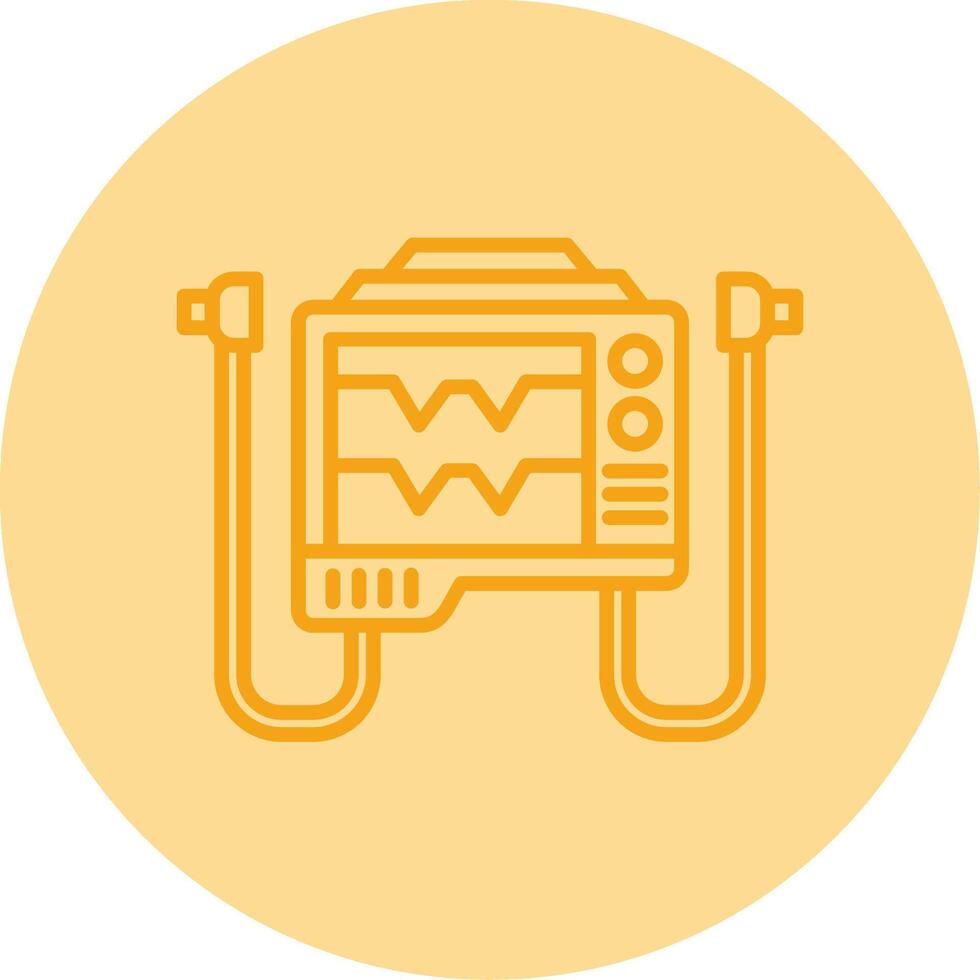 Defribillator Line Dual Tone Circle Icon vector