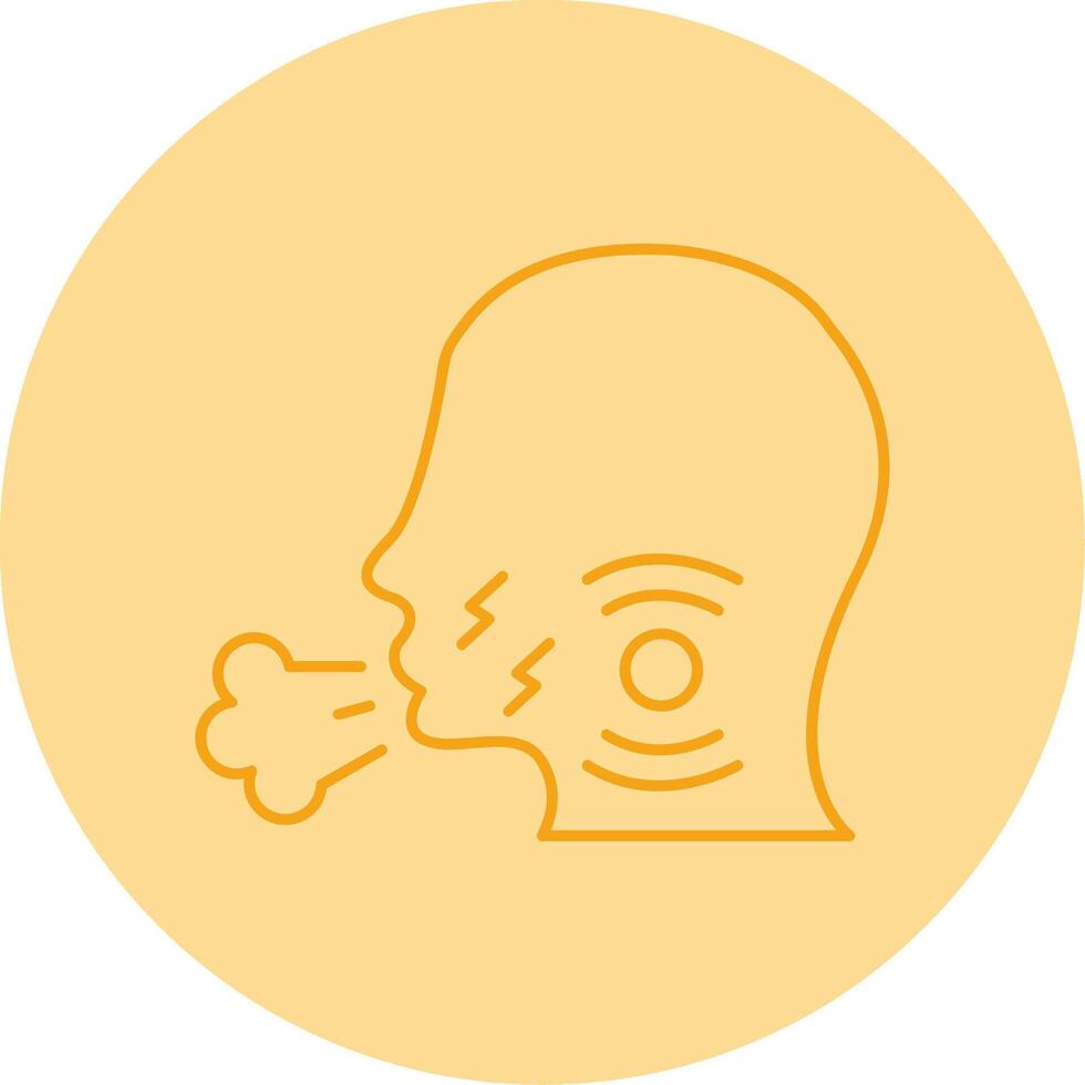 Cough Line Dual Tone Circle Icon vector