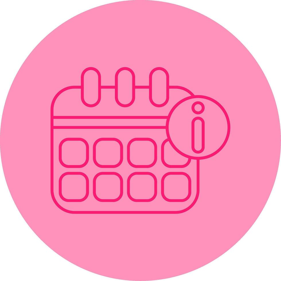 Calendar Info Line Dual Tone Circle Icon vector