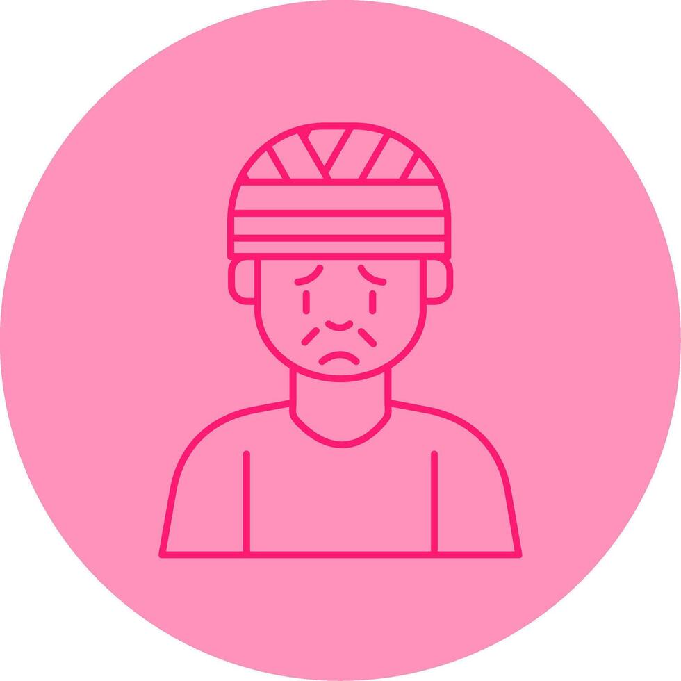 Head Injury Line Dual Tone Circle Icon vector