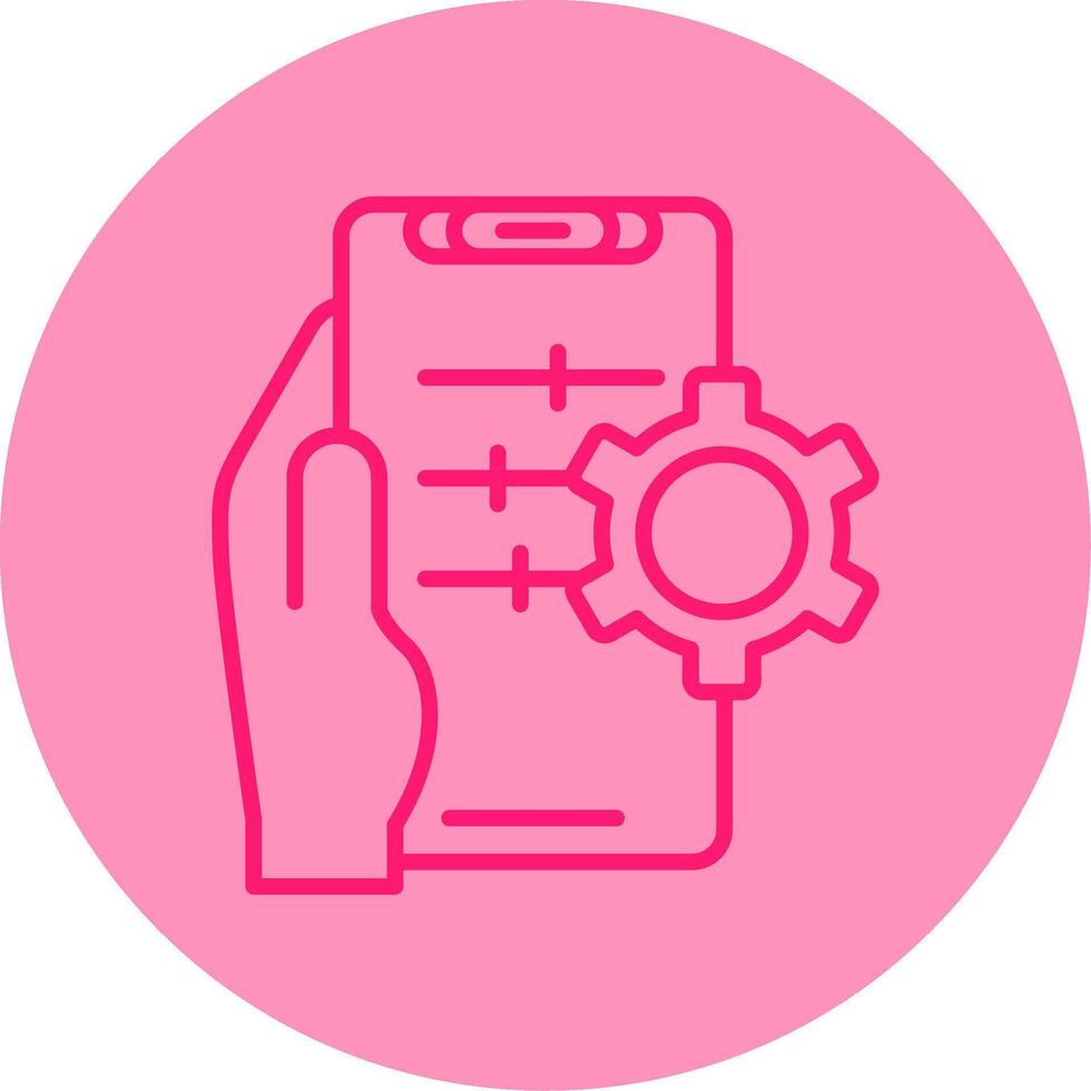 Setting Line Dual Tone Circle Icon vector