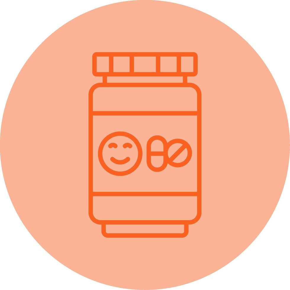 Antidepressant Line Dual Tone Circle Icon vector