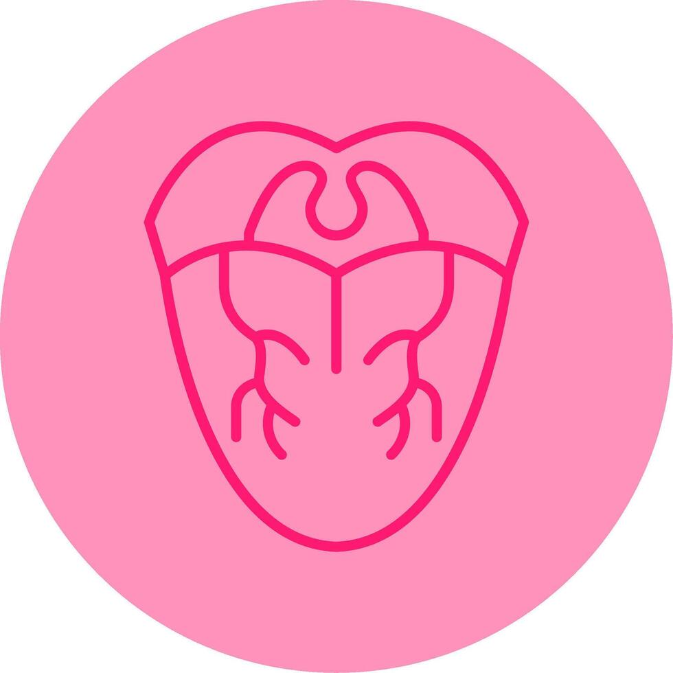 Tongue Line Dual Tone Circle Icon vector