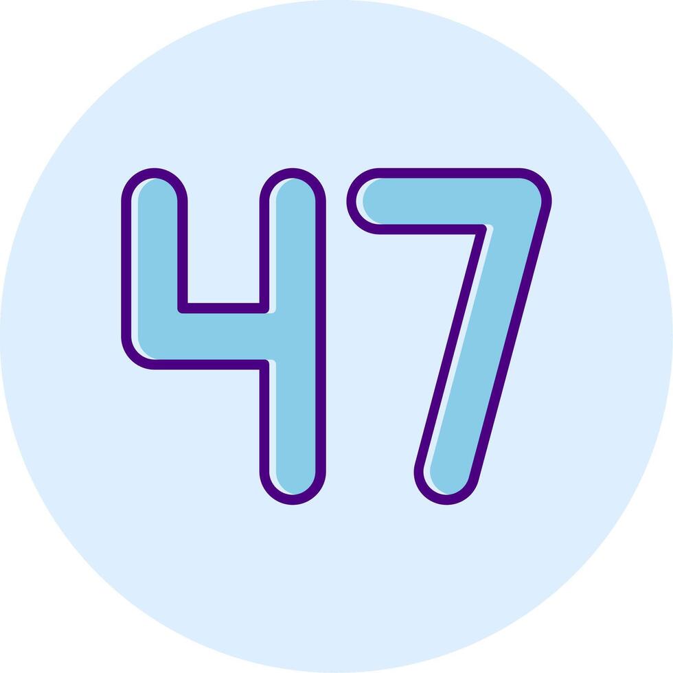 Forty seven Line Dual Tone Circle Icon vector