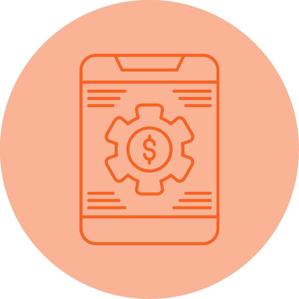 Banking App Settings Line Dual Tone Circle Icon vector