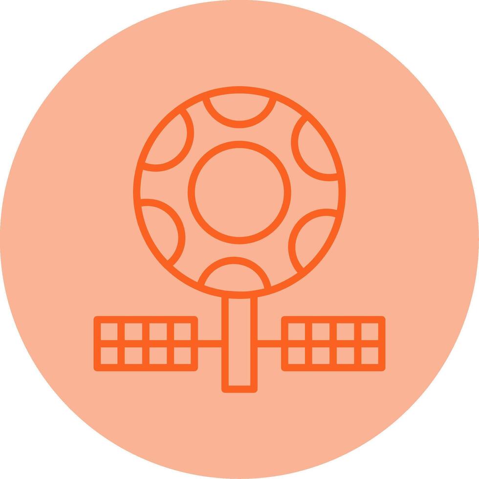 Satellite Line Dual Tone Circle Icon vector