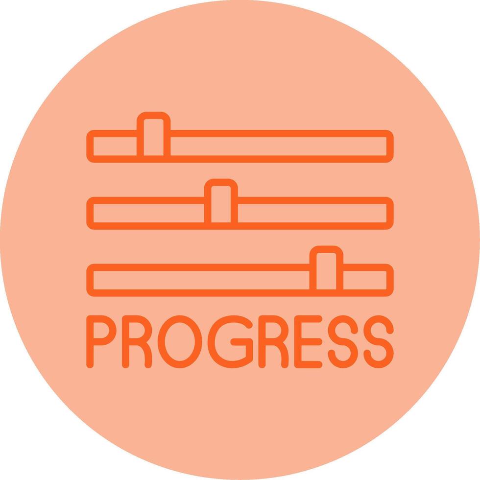 Progress Line Dual Tone Circle Icon vector