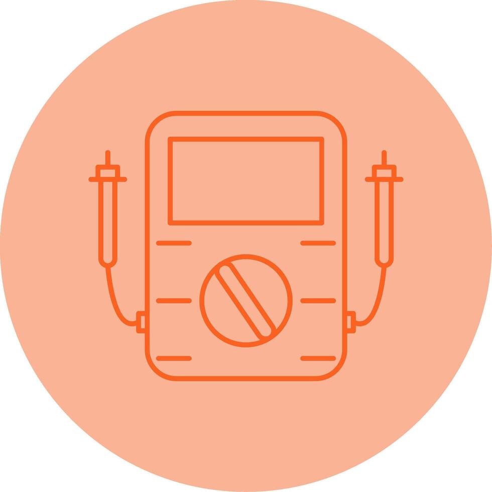 Voltmeter Line Dual Tone Circle Icon vector