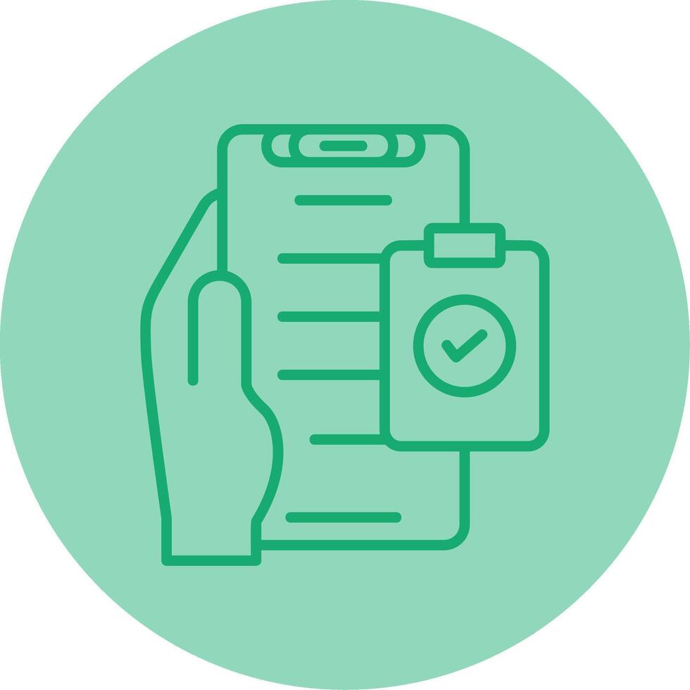 Check List Line Dual Tone Circle Icon vector