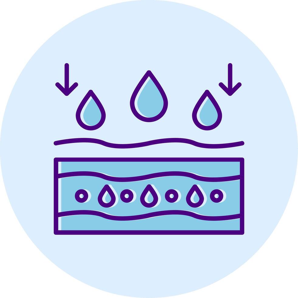 Hydrated Skin Line Dual Tone Circle Icon vector