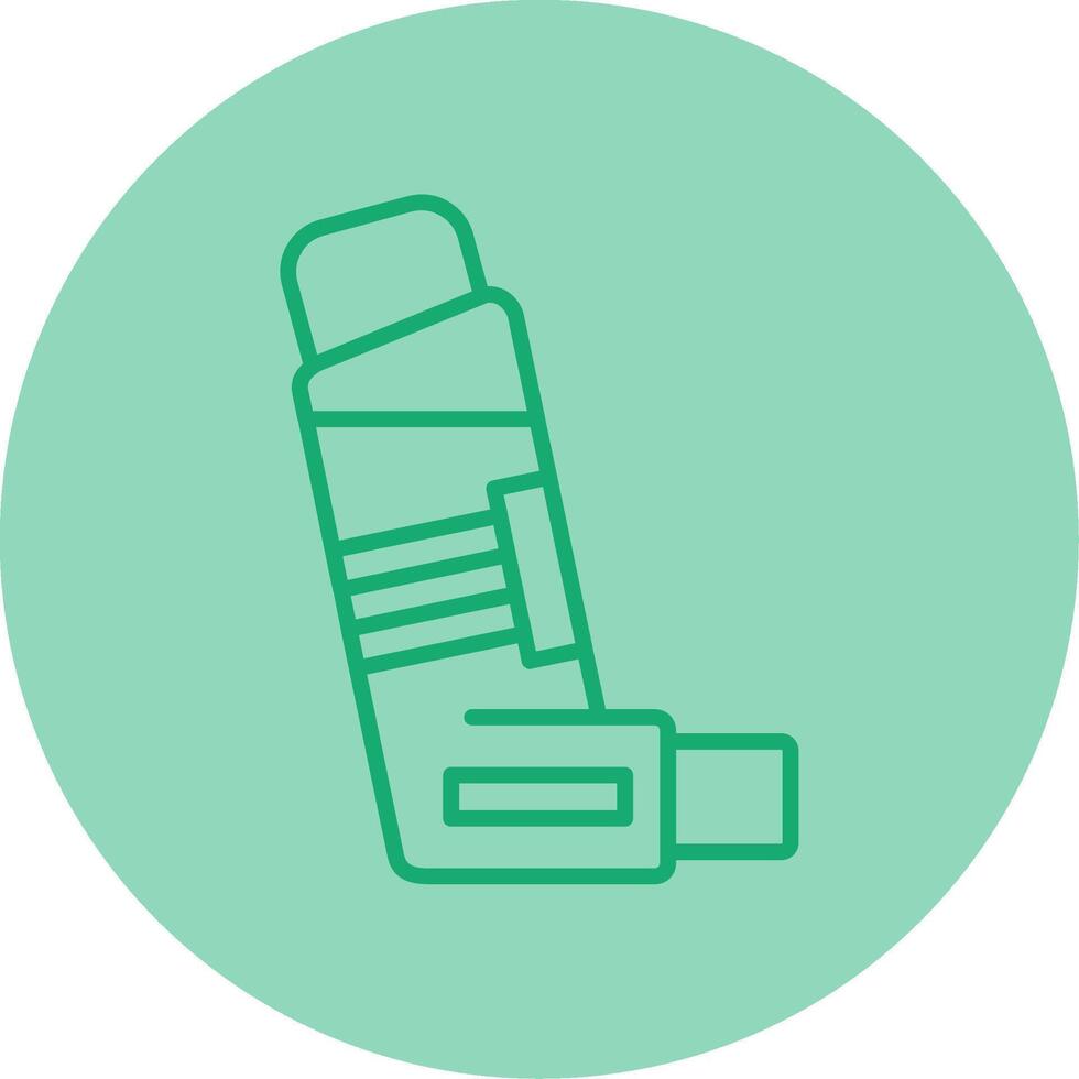 Inhaler Line Dual Tone Circle Icon vector