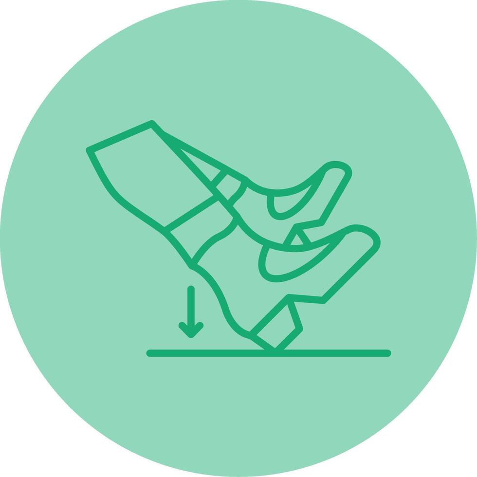 Heel Dig Line Dual Tone Circle Icon vector
