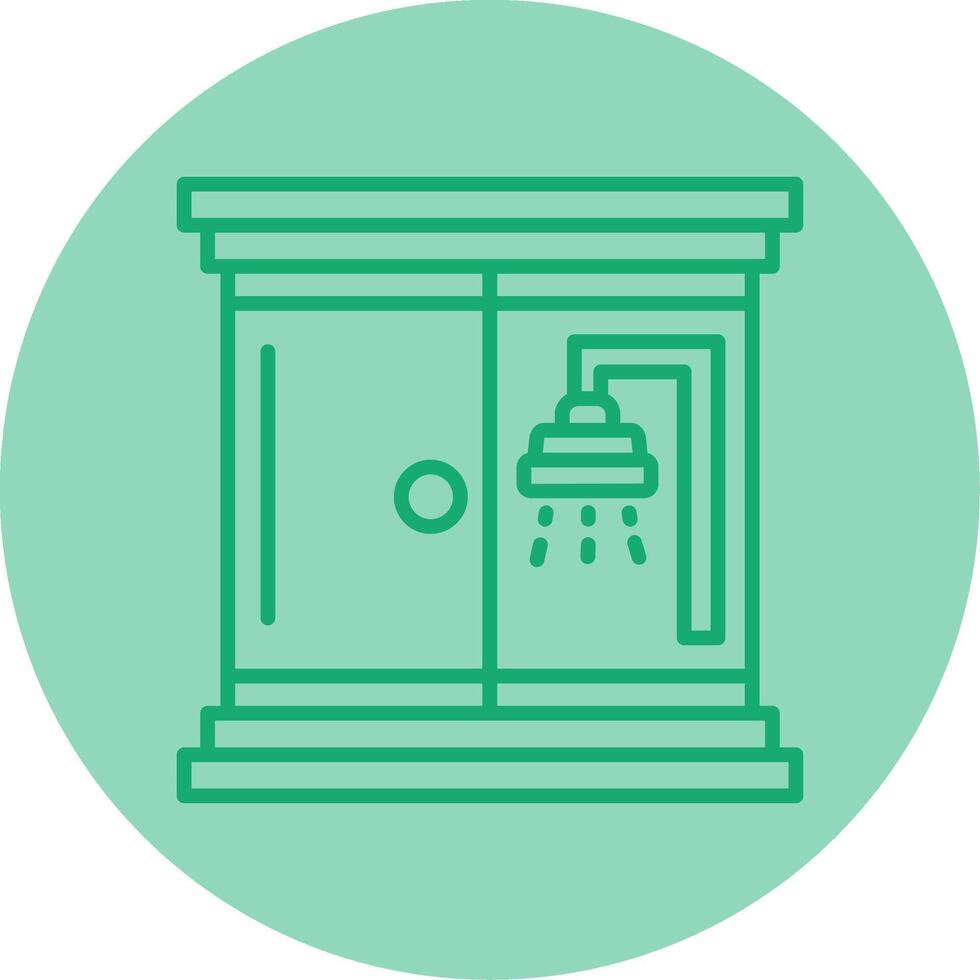 Shower Room Line Dual Tone Circle Icon vector