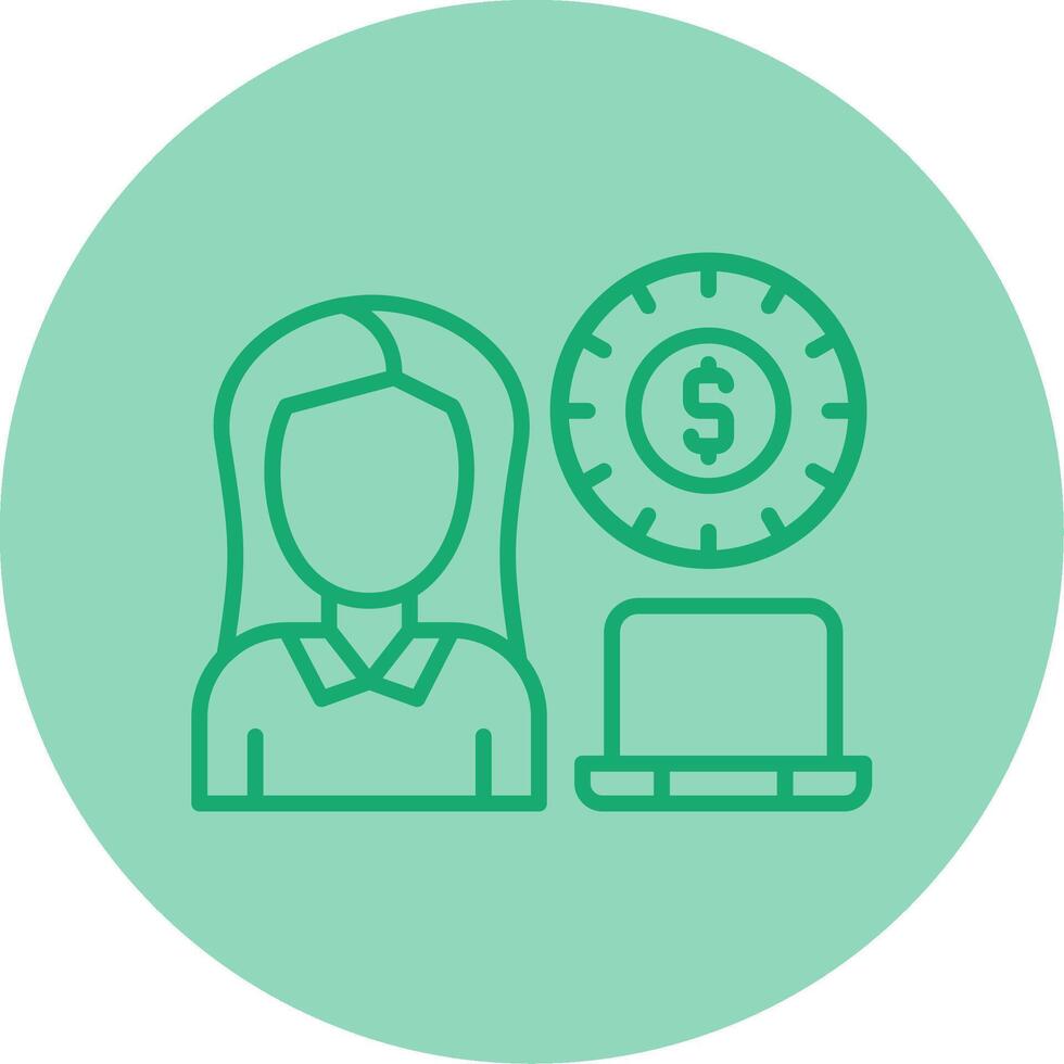 Freelancer Line Dual Tone Circle Icon vector