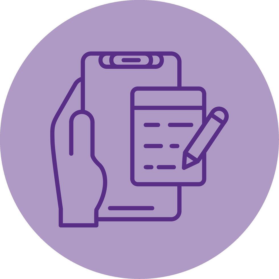 Edit Line Dual Tone Circle Icon vector