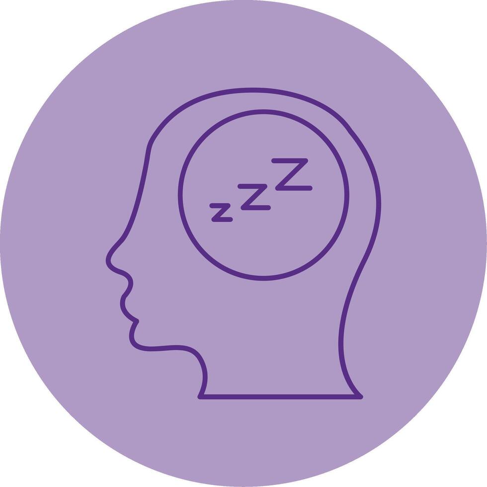 Sleepiness Line Dual Tone Circle Icon vector