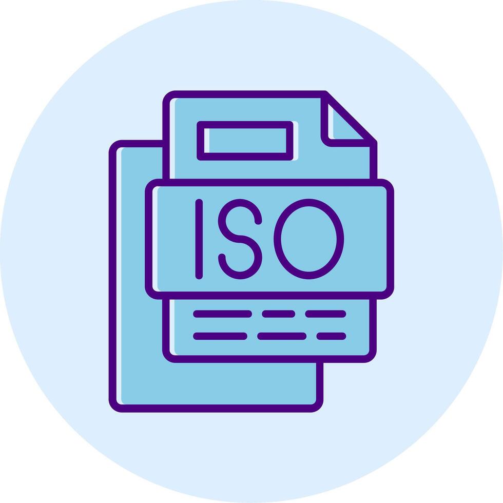 ISO File Line Dual Tone Circle Icon vector