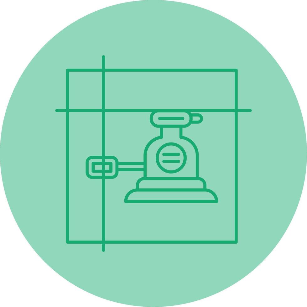 Laser Level Line Dual Tone Circle Icon vector