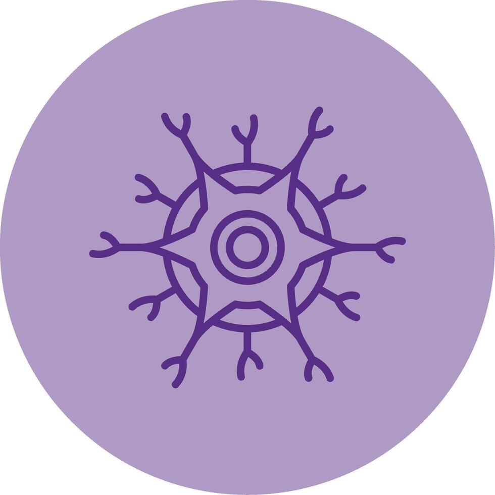 Neuron Line Dual Tone Circle Icon vector