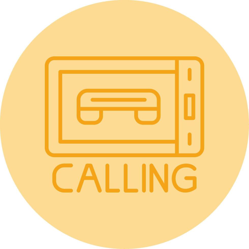 Calling Line Dual Tone Circle Icon vector