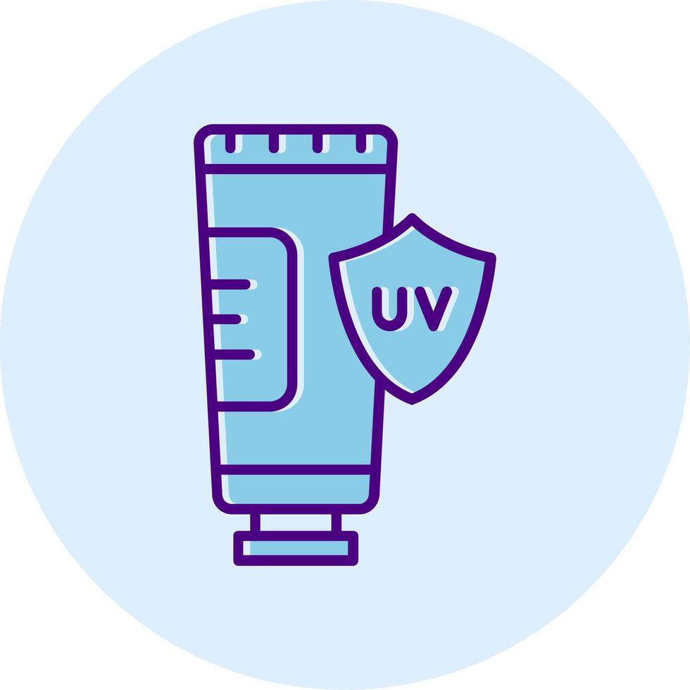 UV Protection Line Dual Tone Circle Icon vector