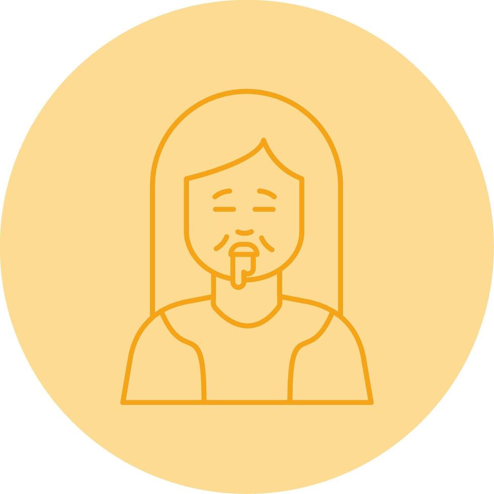 Drolling Line Dual Tone Circle Icon vector