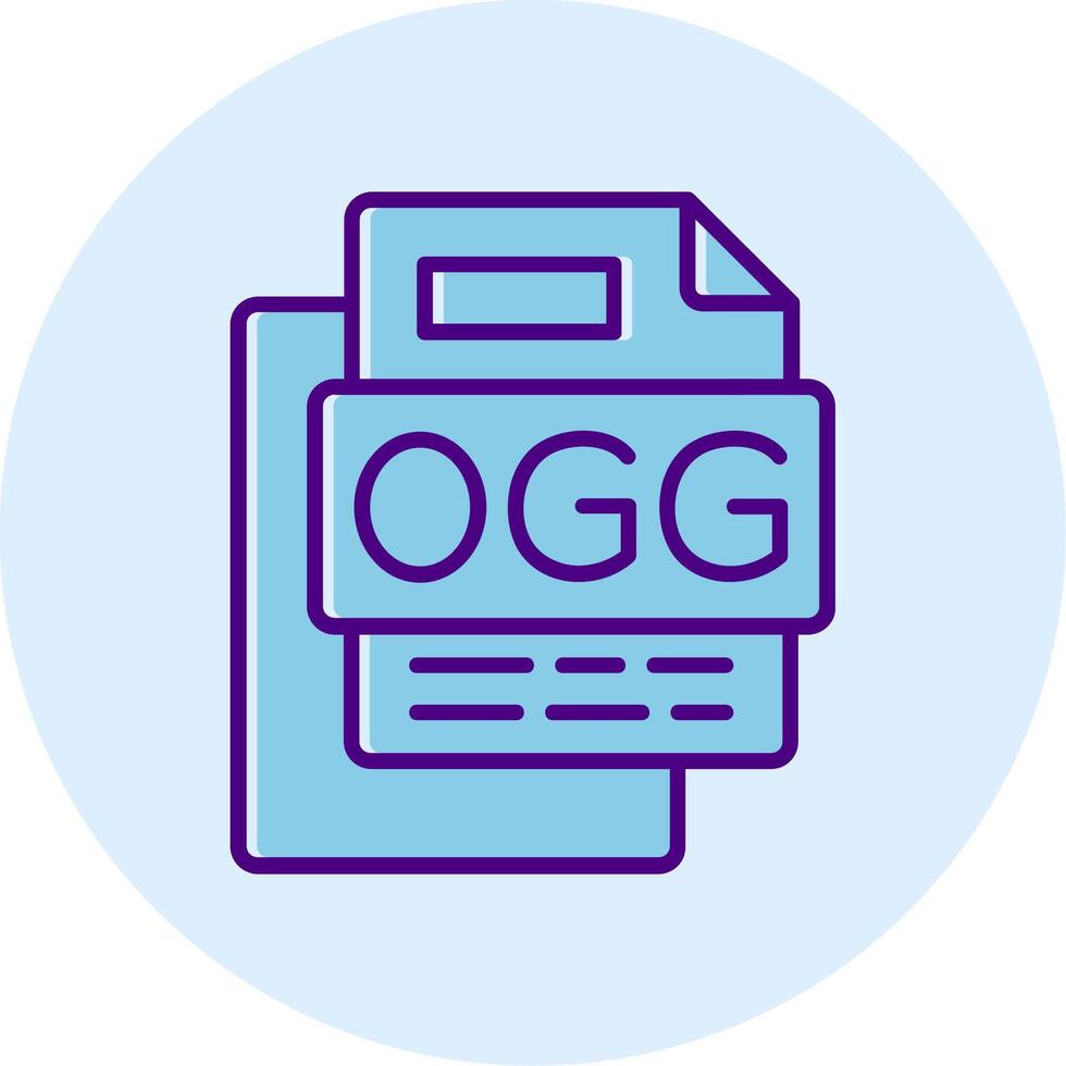 OGG File Line Dual Tone Circle Icon vector