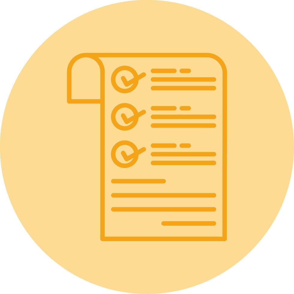 Checklist Line Dual Tone Circle Icon vector
