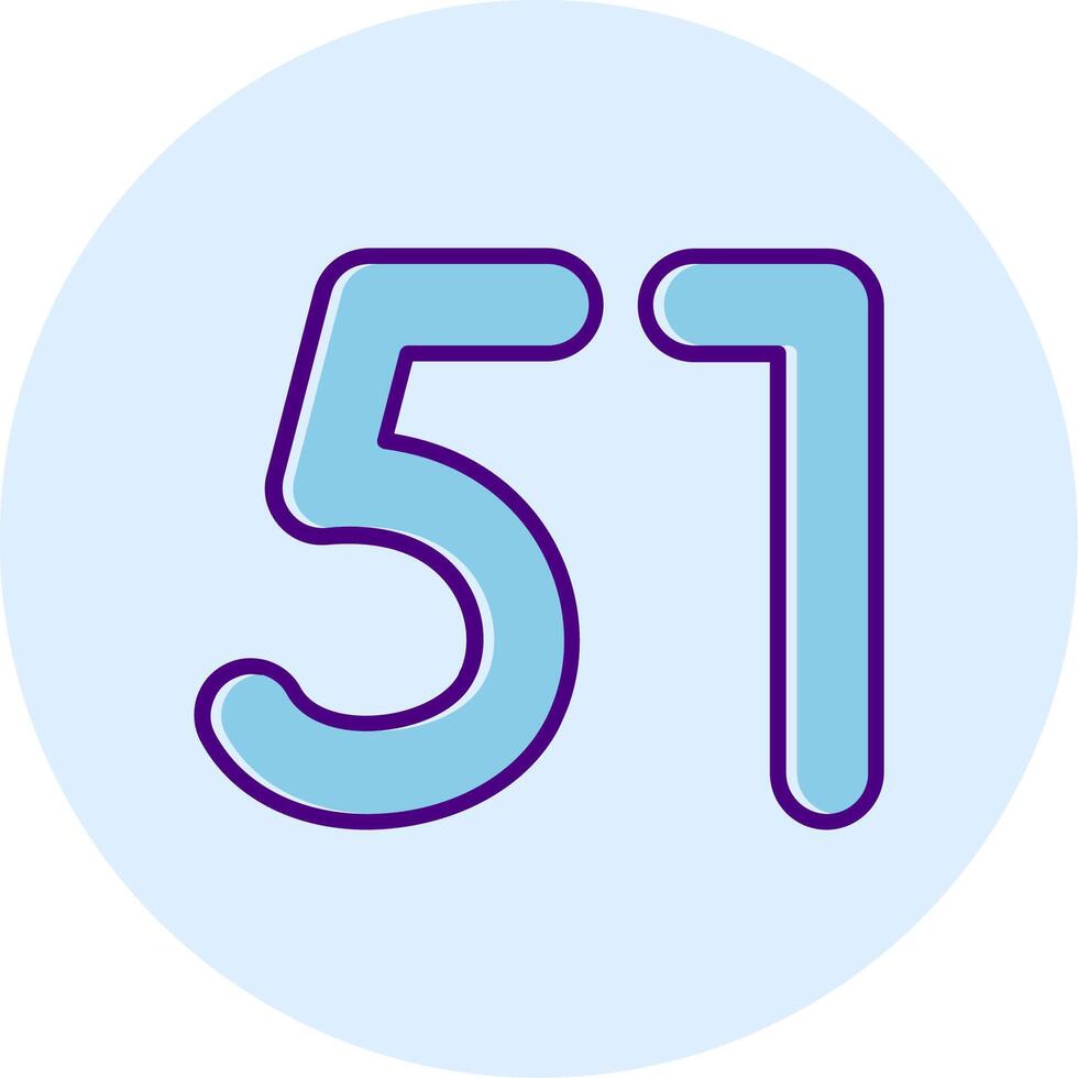 Fifty one Line Dual Tone Circle Icon vector